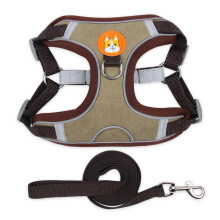 Dog Harness Adjustable Nylon Reflective Chest Harness, Vest-Style Rope Traction, Outdoor Walking