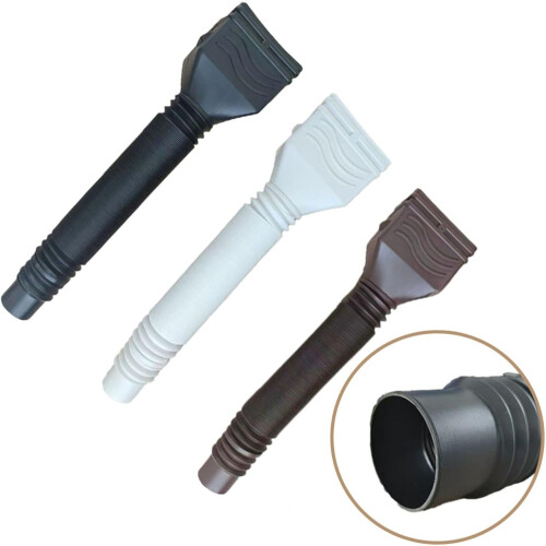 Retractable Downspout Extension Pipe Adjustable Rain Gutter Drainage System 20-59 Inch Brown Removable Adapter 1
