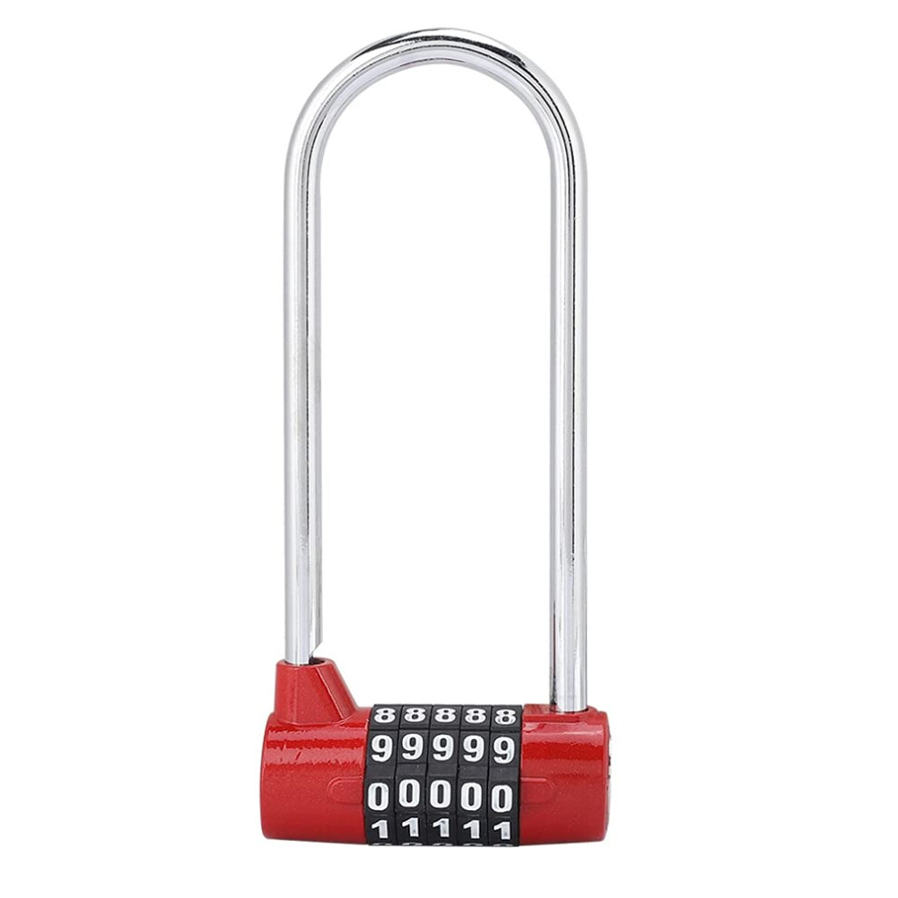 Zinc Alloy U Shape Combination Digit Password Code Lock 5-Dial Red No Key Needed For Cabinets Suitcases 9354506379933
