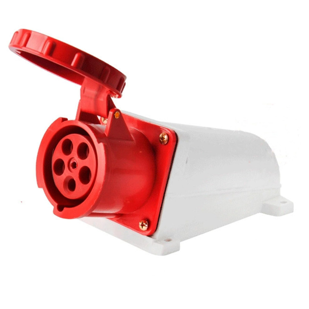 Waterproof Grey Industrial Surface Mounted Socket 5-Pin 125A 380-415V 3P+E Ip67 White And Red 9354506380489