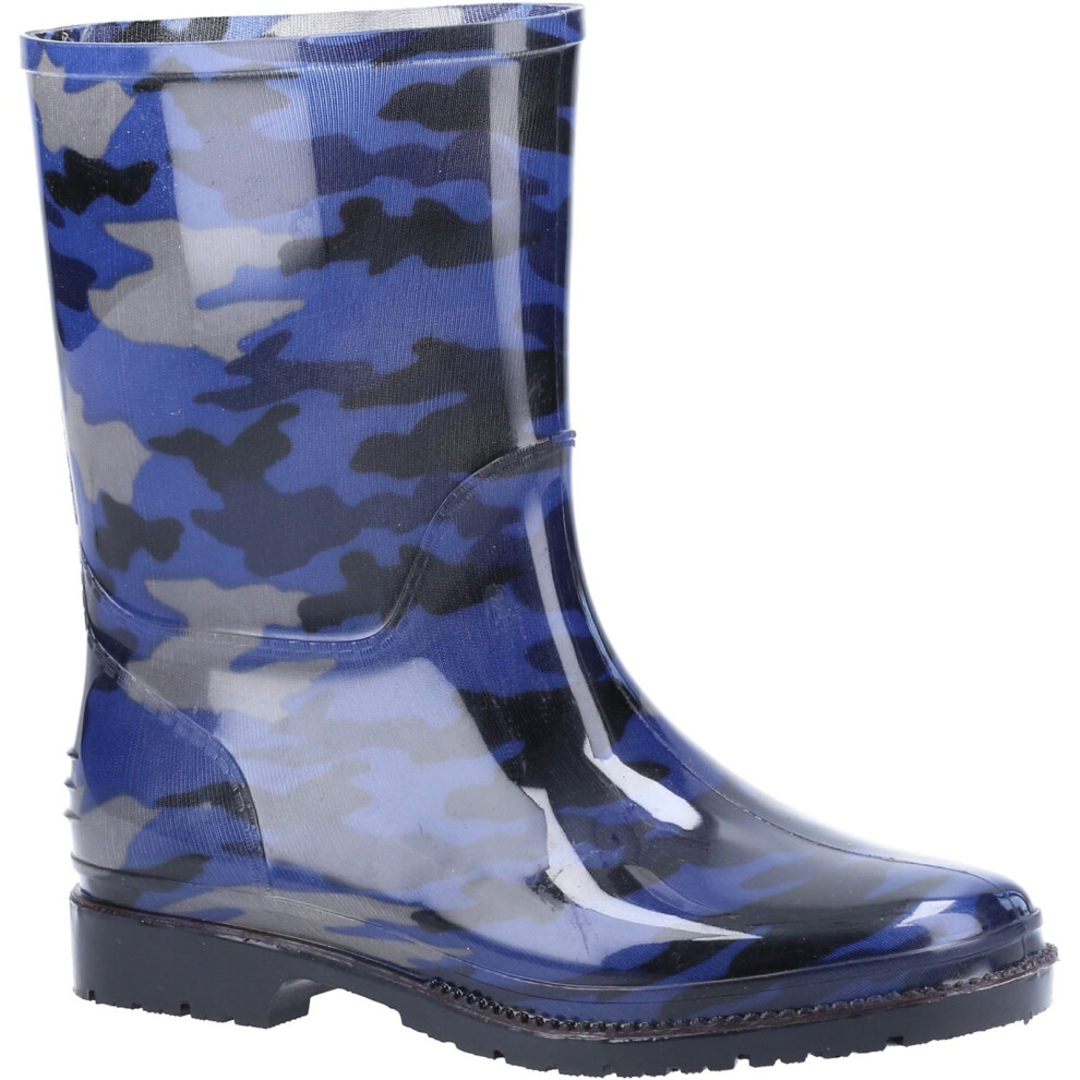 Cotswold Pvc Jnr Wellington Navy Camo Blue
