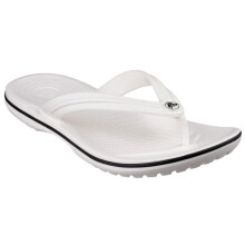 (8 UK, White) Crocs Crocband Mens Flip Flops