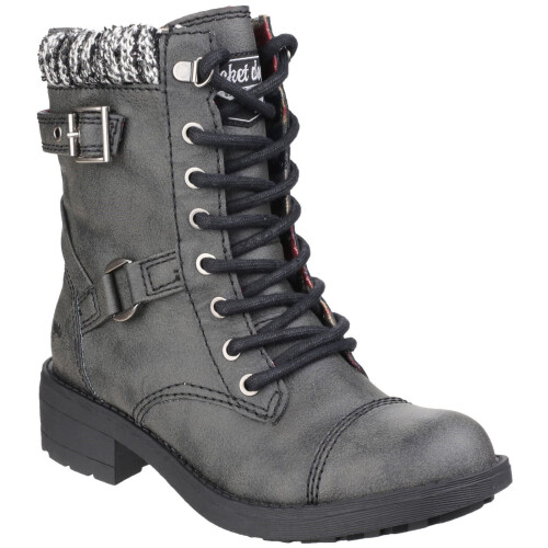 ROCKET DOG (4 (Adults')) Thunder Galaxy | Black | Women's Biker Ankle Boots