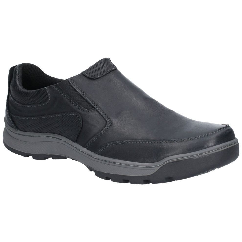 Hush Puppies (Black, 13 (Adults')) Jasper Leather Men's Black Loafers