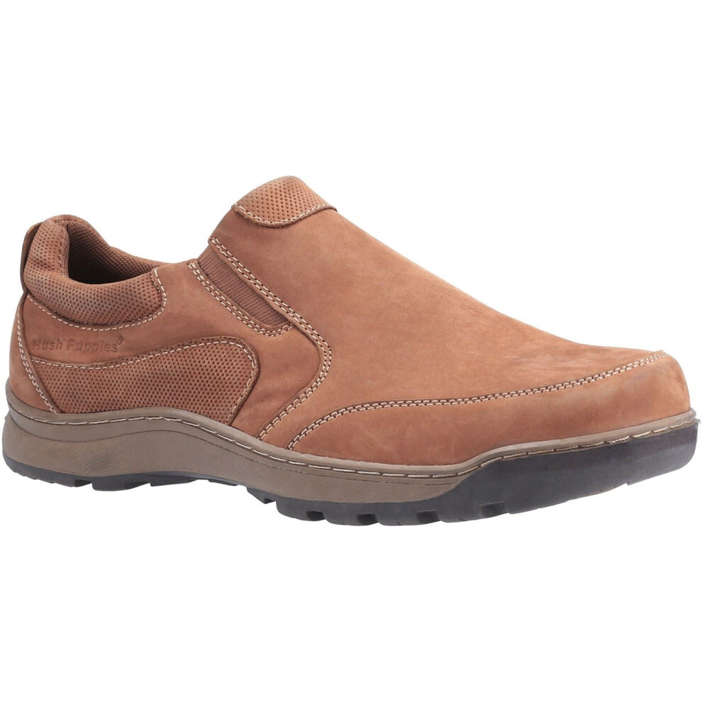 Hush Puppies (Brown, 8 (Adults')) Jasper Leather Men's Tan Nubuck Loafers