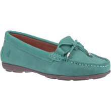 (Blue, 4 (Adults')) Hush Puppies Maggie Leather Women's Sky Blue Loafers
