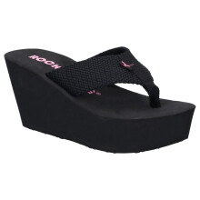 (7 (Adults')) Diver Webbing | Black | Ladies Wedge Flip-Flops
