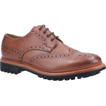 (Brown, 8 (Adults')) Cotswold Quenington Commando Leather Men's Brown Lace-Up Shoes