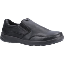 (Black, 11 (Adults')) Hush Puppies Aaron Leather Men's Black Loafers
