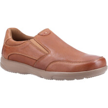 (Brown, 10 (Adults')) Hush Puppies Aaron Leather Men's Brown Loafers