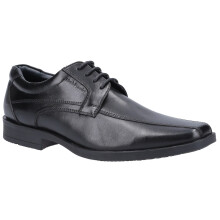 (Black, 12 (Adults')) Hush Puppies Brandon Leather Men's Black Lace-Up Shoes