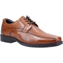 (Brown, 8 (Adults')) Hush Puppies Brandon Leather Men's Tan Lace-Up Shoes
