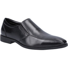 (Black, 8 (Adults')) Hush Puppies Ellis Leather Men's Black Slip-On Shoes