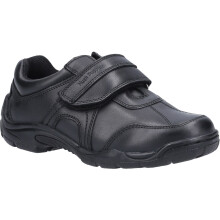 (UK 10, Black) Hush Puppies ARLO Boys Leather School Shoes Black