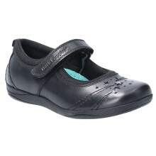 (10 (Children's), Black) Amber Junior Black Girls Rip-Tape School Shoes