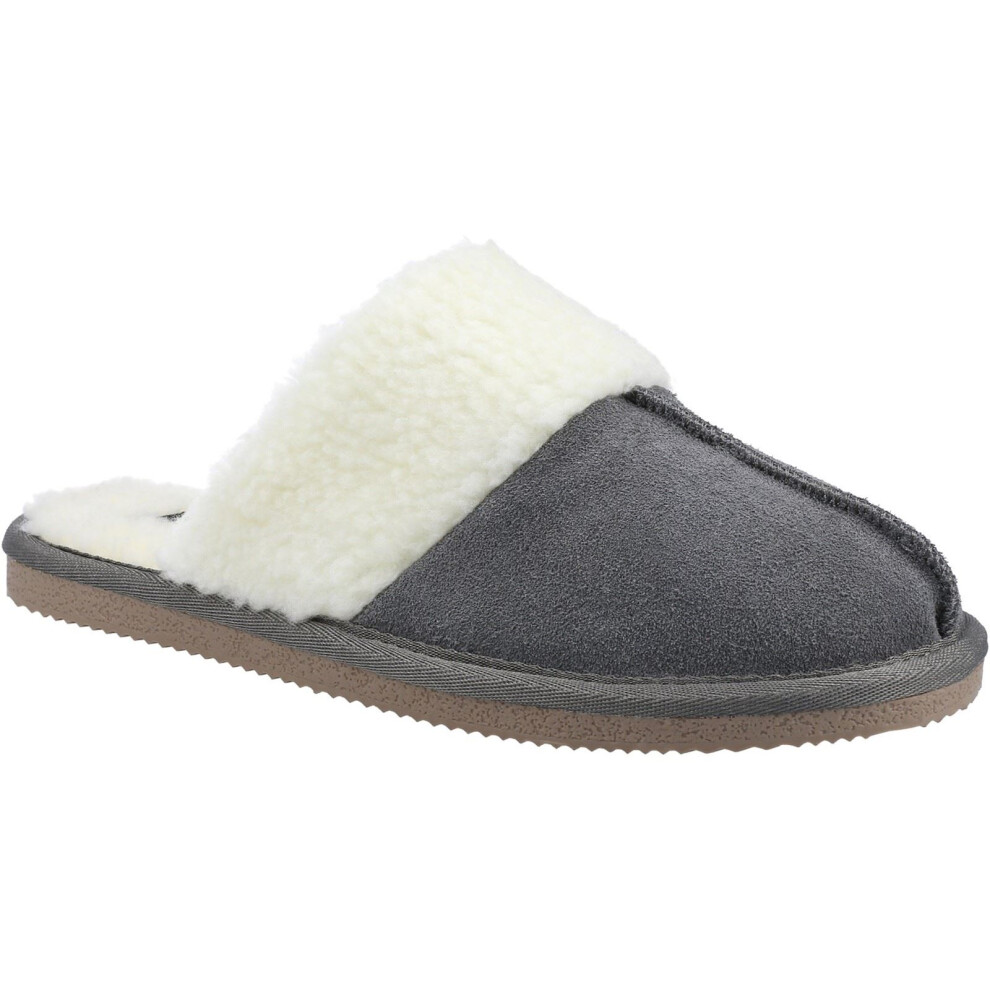 Hush Puppies (Grey, 3 (Adults')) Arianna Womens Genuine Suede Mule Slippers Grey Uk Size