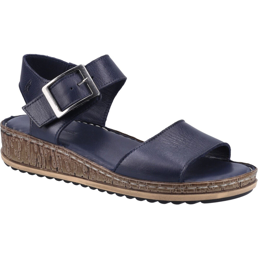 Hush Puppies (Uk 5) Ellie Womens Leather Wedge Sandals Navy Blue
