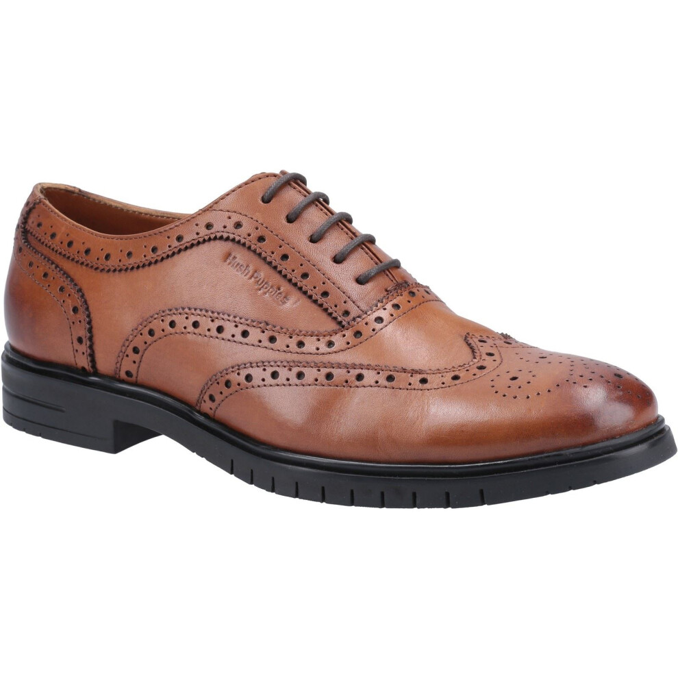 Hush Puppies (, 7 (Adults')) Santiago Leather Men's Tan Lace-Up Shoes Brown