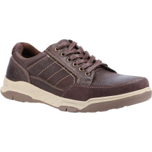 (Brown, 12 (Adults')) Hush Puppies Finley Leather Men's Coffee Lace-Up Shoes