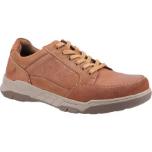 (Brown, 6 (Adults')) Hush Puppies Finley Leather Men's Tan Lace-Up Shoes