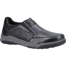 (Black, 11 (Adults')) Hush Puppies Fletcher Leather Men's Black Loafers