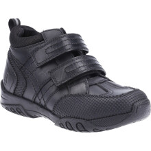(UK 1.5, Black) Hush Puppies JEZZA Boys Leather School Boots Black