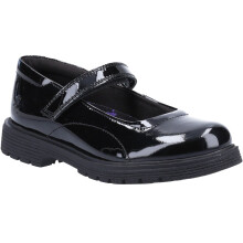 (10 (Children's), Black Patent) Tally Junior Patent Black Patent Girls Rip-Tape School Shoes