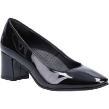 (Black Patent, UK 8) Hush Puppies Anna Womens Ladies Leather Heeled Court Shoes