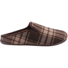 (11 (Adults'), Brown) Syde Brown Mens Check Print Slippers