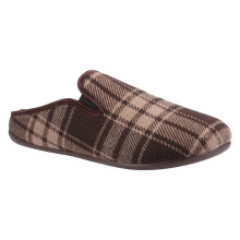 (8 (Adults'), Brown) Syde Brown Mens Check Print Slippers