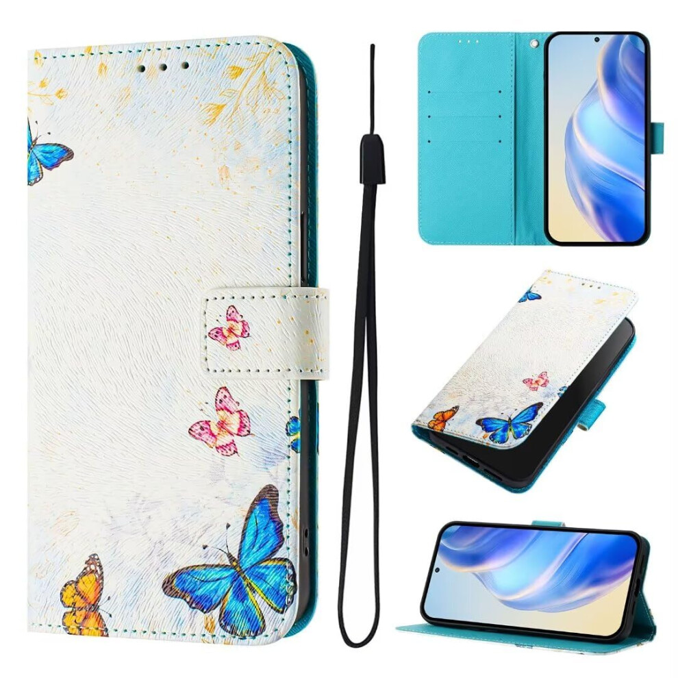 Wallet Case For Iphone 15 Plus Pu Leather Flip Case With Card Holder Magnetic Closure Butterfly Pattern 9393856442874