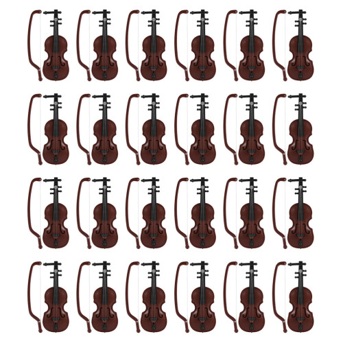 48 Sets Mini Weihnachtsgeige Modell Musikinstrumente Sammlung 1