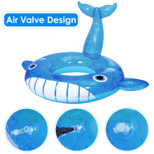 Inflatable Whale Pool Float Schwimmring Sitz 145x115x80 Cm