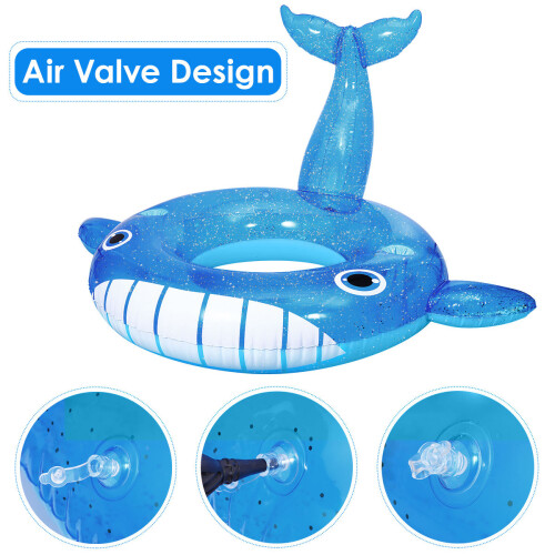 Inflatable Whale Pool Float Schwimmring Sitz 145x115x80 Cm