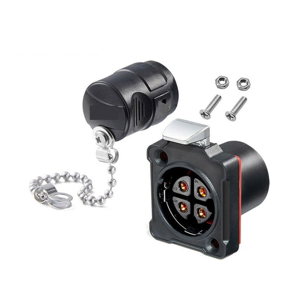 Plastic 4Pin Bd24 M24 Waterproof Cable Power Connector Welding Aviation Male Plug, Female Socket Kl4-5B Flange Socket 9016109493415