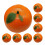 24 Künstliche Orange, Lebensechte Für Vitrine, , Party 2