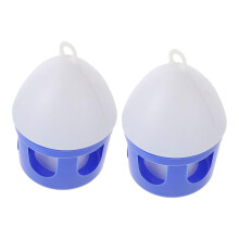 Pigeon Water Feeder 2L Waterer, 2-Pack Plastic Bird Dispenser For Pigeons And Birds, Blue White Design, Outdoor Indoor