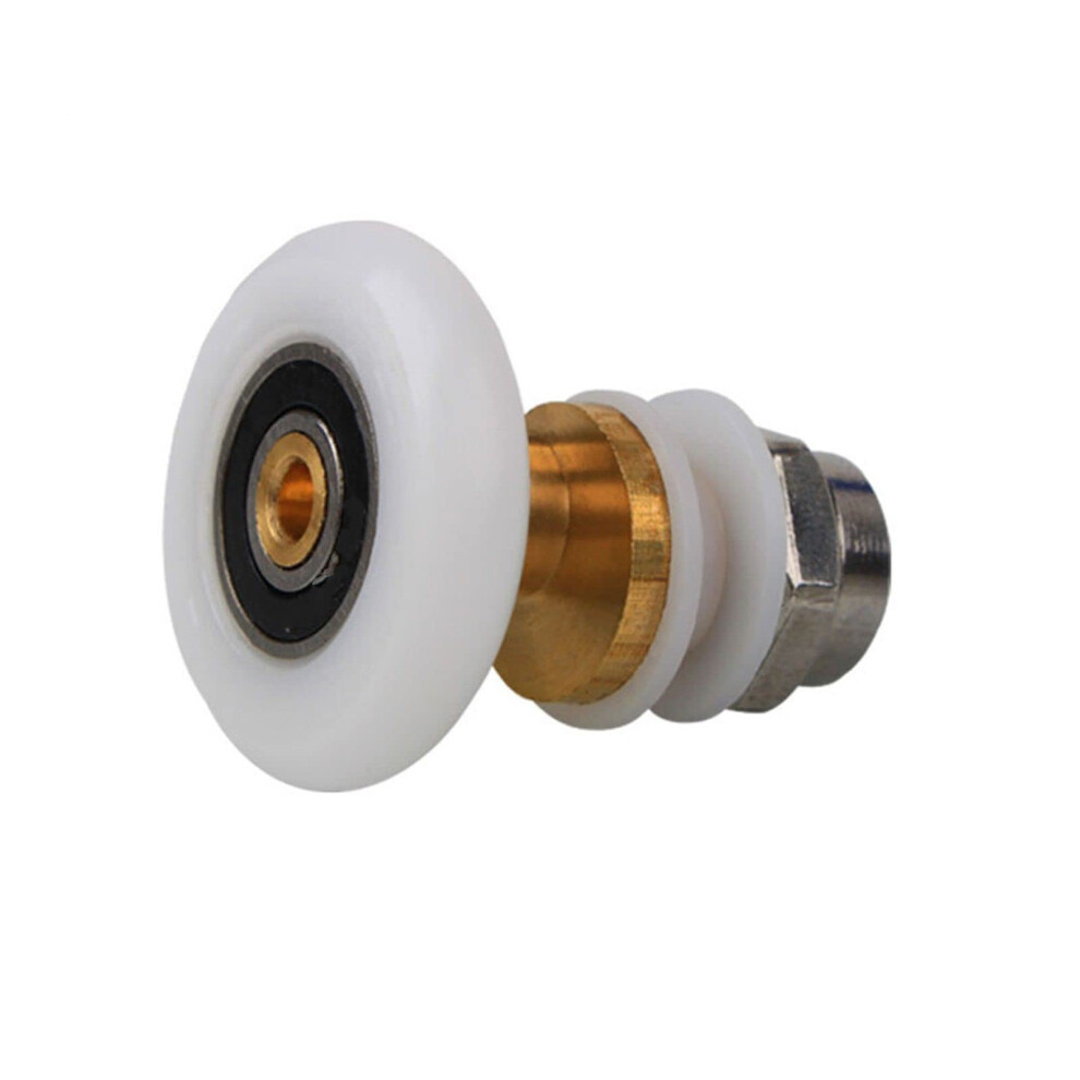 Shower Door Rollers 4Pcs Nylon Copper Roller, Nylon Outer Wheel, Screw Cap, 20Mm/27Mm, Sliding Glass Door, Metallic 9084446491647