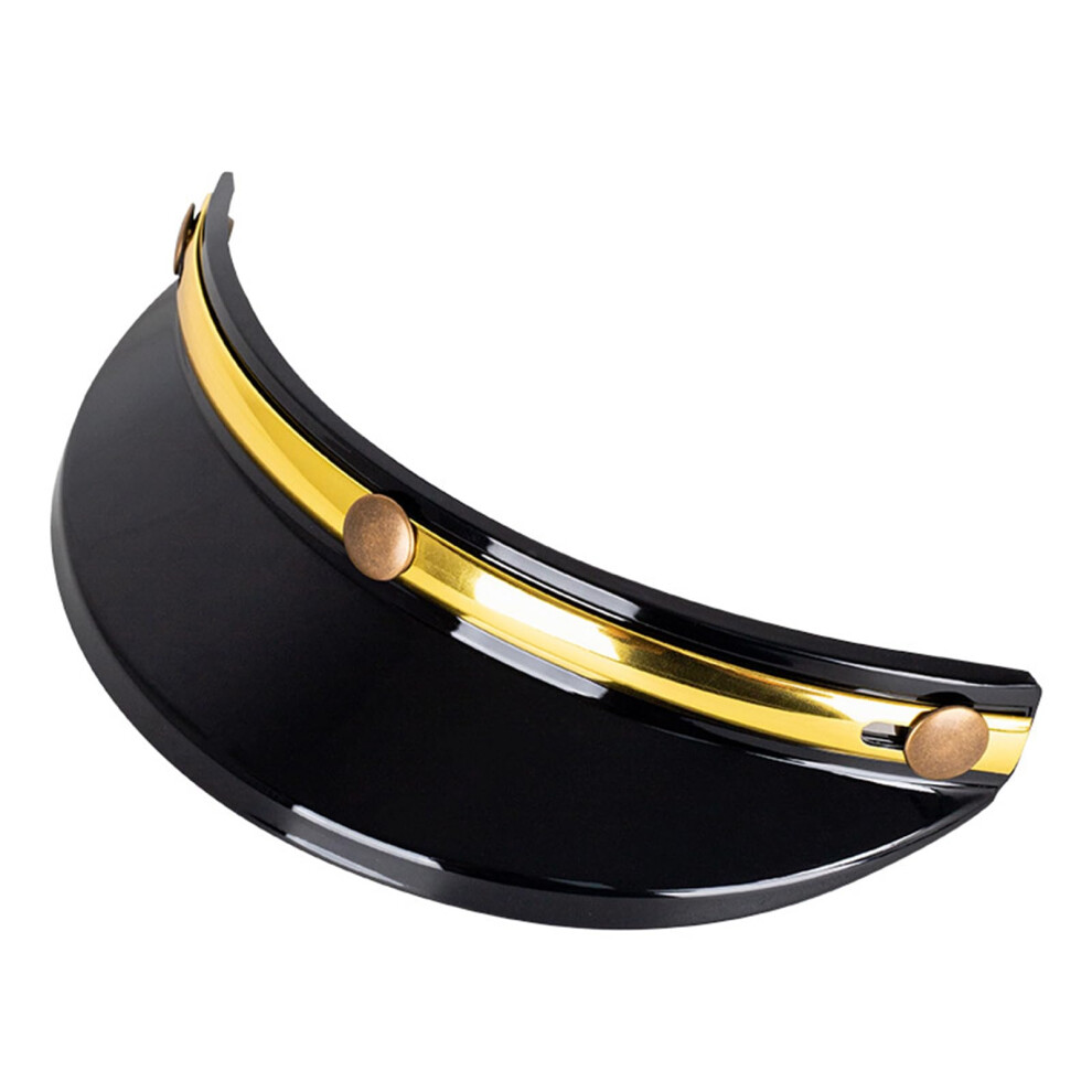 Motorbike 3-Snap Helmet Windshield Lens Anti-Uv Up-Face Shield Case For Most 3-Snap Helmets Black Gold Black,Gold 9016109494108