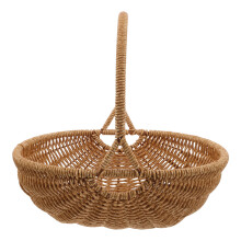 Hand Geflochtener Vintage Picknickkorb Hellbraunem Imitat Rattan