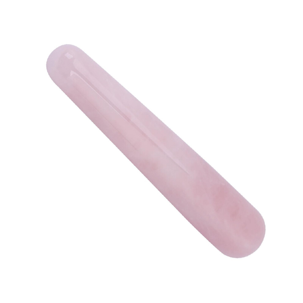 Rose Quartz Crystal Massage Wand 100mm Portable Facial And Body Smooth Massage Tool Pinkish Quartz Spa Acupoint Therapy