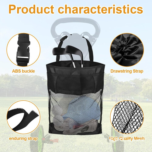 Golf Accessory Bag Lightweight Mesh Breathable Carry Case Secure Bag Organizer 2