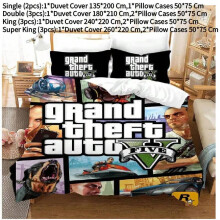 (Single) Theft Game Grand Auto Bedding Set Cartoon Duvet Covers Belothes Pillowcase