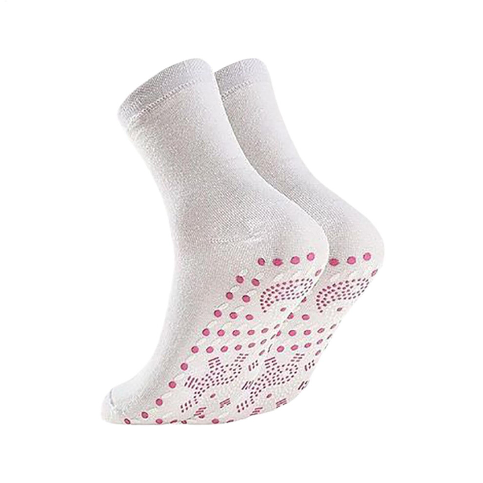 White Slimming Health Socks Heated Socks 1 Pair Shaping Socks For Winter Days B - Reusable Sweat-Absorbing Foot Massage