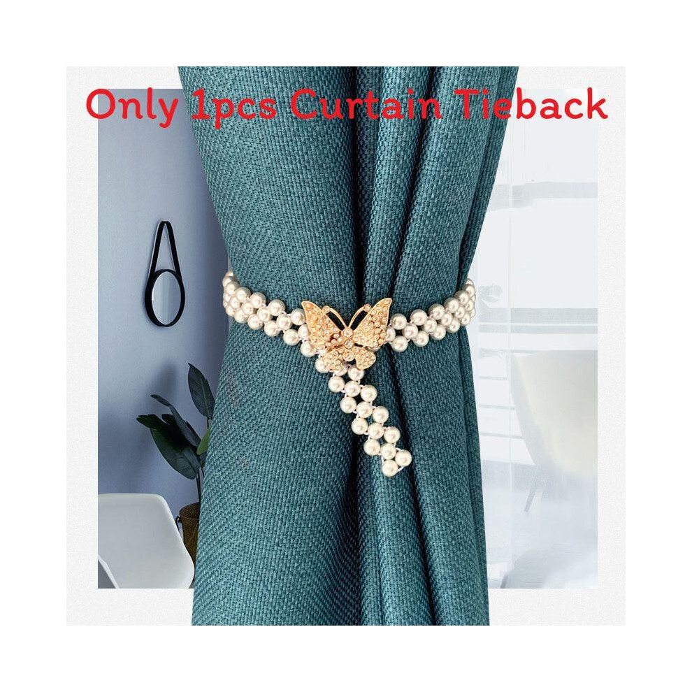 (Butterfly Gold, 65cm) Shape Deer Butterfly Pearl Curtain Tieback For Living Decorate Room Bedroom-image-OPC-PMBQ5RC-NEW