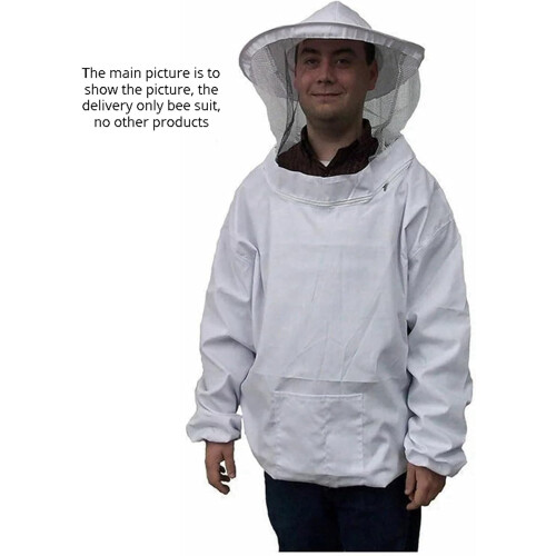 Beekeeping Jacket 2X Veil With Overalls, Cap Sleeve Beekeeper Suit, Protective Bee Jacket 2