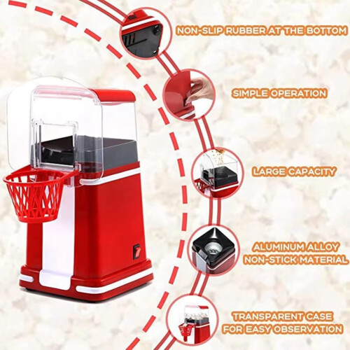 Mini Automatic Popcorn Machine With Butter Melter UK Model Compact Countertop Popcorn Maker For Home Use 1
