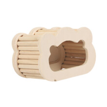 Wooden Hamster Hideout Natural Wood Habitat Decor Small Pet Hideout Hut For Hamster Cage Accessory Play Rest