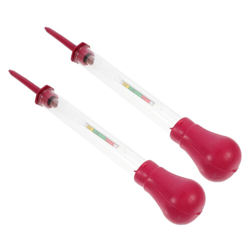 Battery Hydrometer Electrolytic Density Meter 2Pcs Suction Type 1.100-1.300 For Automotive Testing