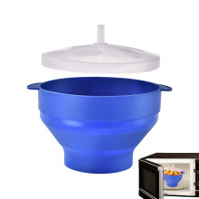 Popcorn Cooking Bowl Heat-Resistant Silicone Popcorn Popper Large Microwave Bowl With Lid Dishwasher Safe Reusable Cups